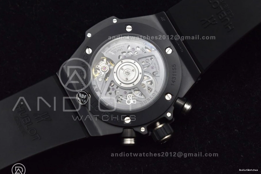 A Strap 1:1 Unico Hublot 893 Rubber on Bang Dial ZF Black BestValue Edition Best Black Full Skeleton Big 0712